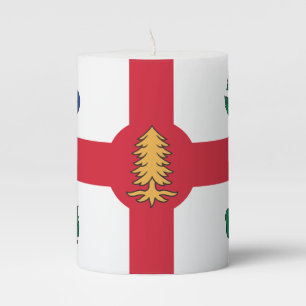 Pillar Candle flag of Montreal, Canada
