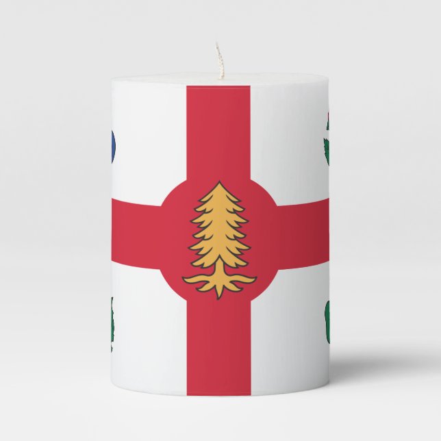 Pillar Candle flag of Montreal, Canada (Front)