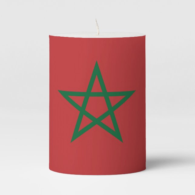 Pillar Candle flag of Morocco (Front)