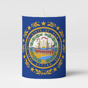 Pillar Candle flag of New Hampshire State, USA