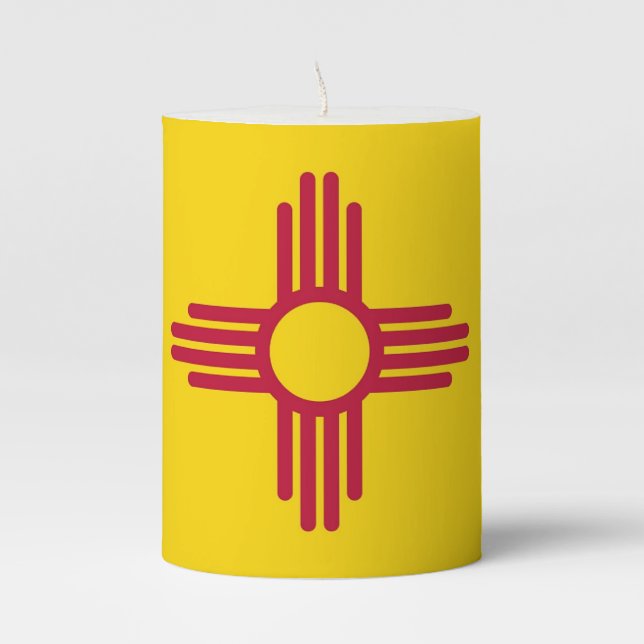 Pillar Candle flag of New Mexico State, USA (Front)
