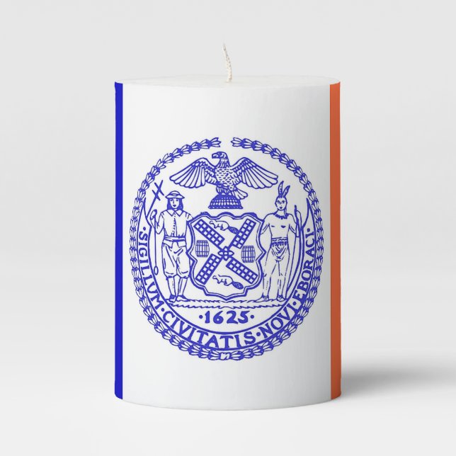 Pillar Candle flag of New York City, USA (Front)