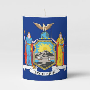 Pillar Candle flag of New York State, USA