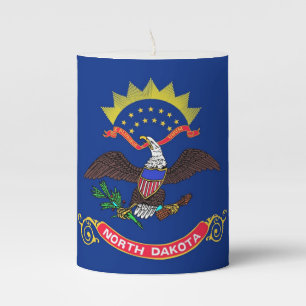 Pillar Candle flag of North Dakota State, USA