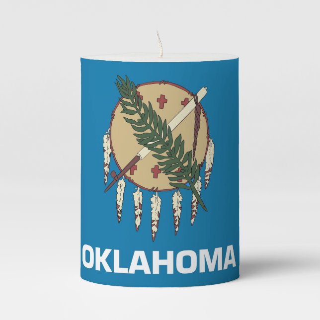 Pillar Candle flag of Oklahoma State, USA (Front)