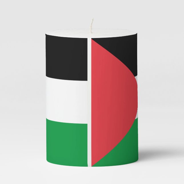Pillar Candle flag of Palestine (Back)