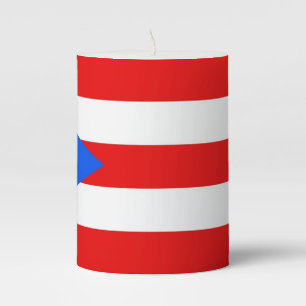 Pillar Candle flag of Puerto Rico, USA