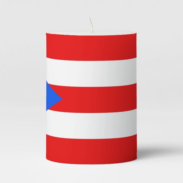 Pillar Candle flag of Puerto Rico, USA (Front)
