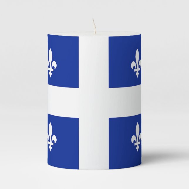 Pillar Candle flag of Quebec, Canada (Front)