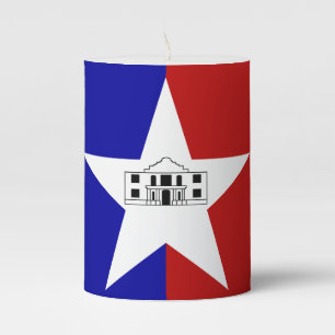 Pillar Candle flag of San Antonio, USA
