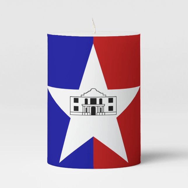 Pillar Candle flag of San Antonio, USA (Front)