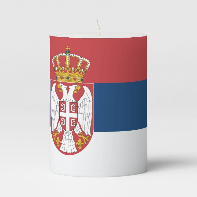 Pillar Candle flag of Serbia (Front)