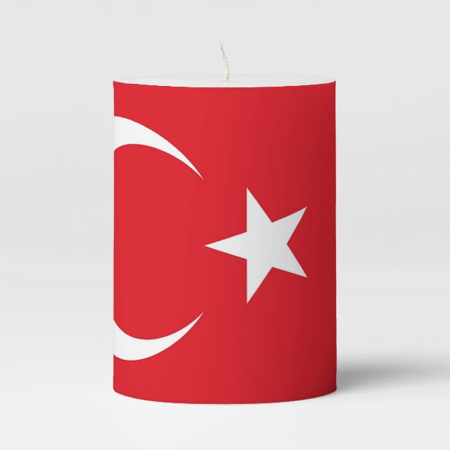 Pillar Candle flag of Turkey (Front)