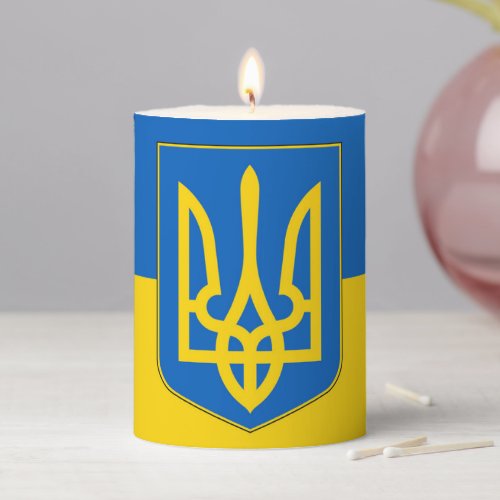 Pillar Candle flag of Ukraine