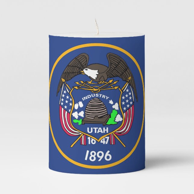Pillar Candle flag of Utah State, USA (Front)