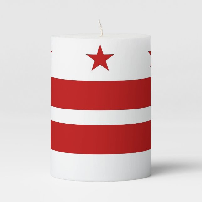 Pillar Candle flag of Washington DC, USA (Front)