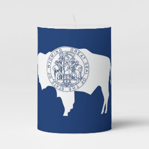 Pillar Candle flag of Wyoming State, USA
