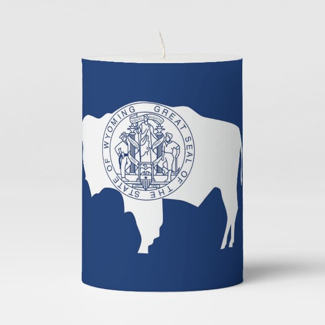 Pillar Candle flag of Wyoming State, USA (Front)