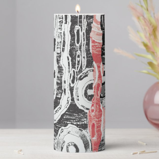 Pillar Candle – Friction Lands Abstract Design (In Situ)