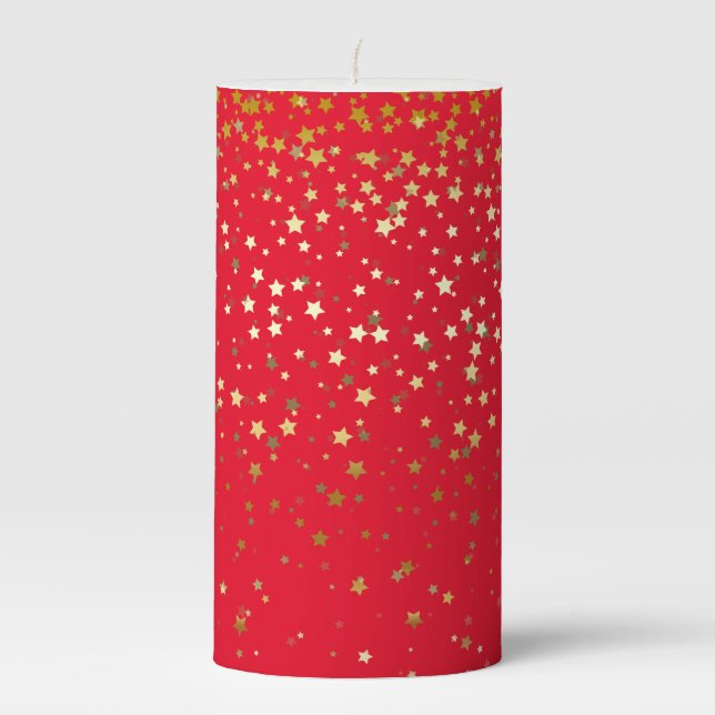 Pillar Candle-Gold Stars Candle (Front)