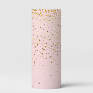 Pillar Candle-Gold Stars Candle