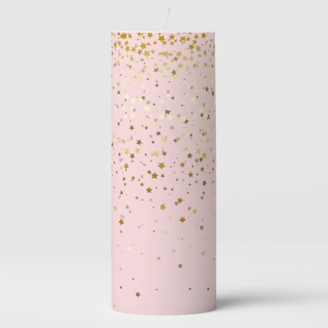 Pillar Candle-Gold Stars Candle (Front)