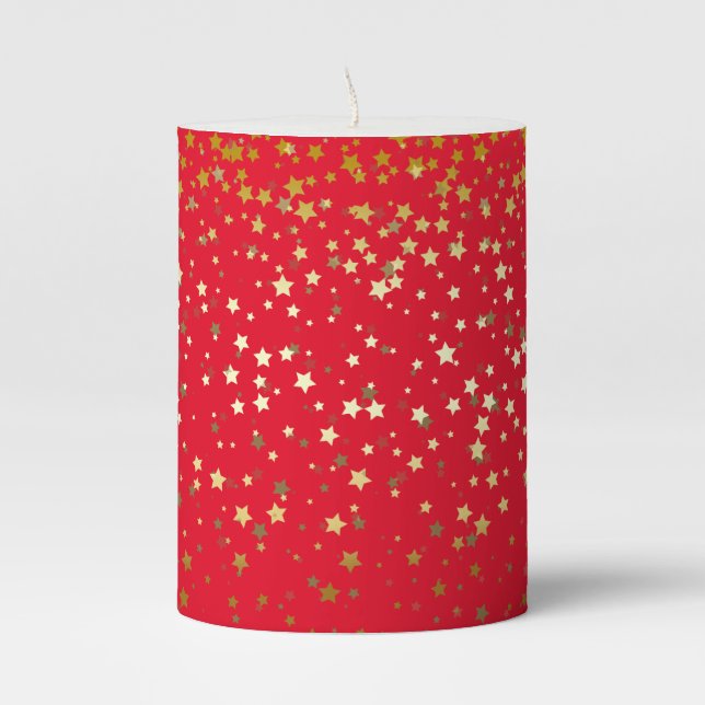 Pillar Candle-Gold Stars Candle (Front)