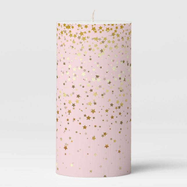 Pillar Candle-Gold Stars Candle (Front)