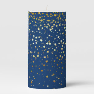 Pillar Candle-Gold Stars Pillar Candle