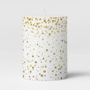 Pillar Candle-Gold Stars Pillar Candle