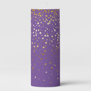 Pillar Candle-Gold Stars Pillar Candle