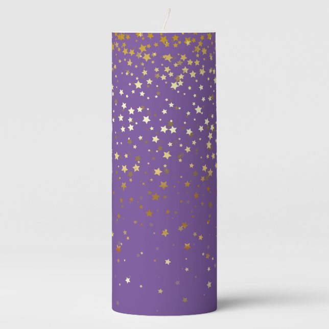 Pillar Candle-Gold Stars Pillar Candle (Front)
