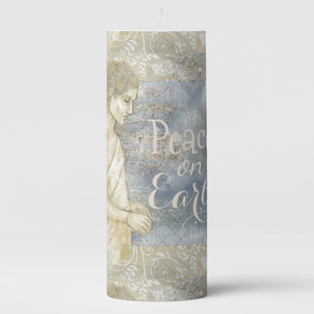 Pillar Candle Guardian Angel Watching personalized (Front)