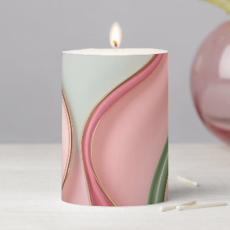 Pillar candle in stylish abstract graphic