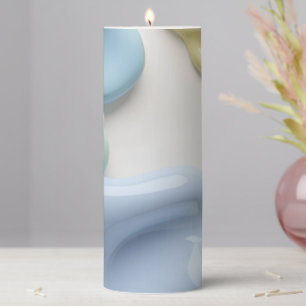 Pillar candle in stylish abstract graphic