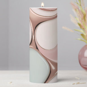 Pillar candle in stylish abstract graphic