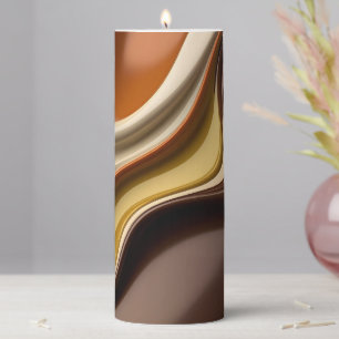 Pillar candle in stylish abstract graphic