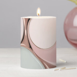 Pillar candle in stylish abstract graphic