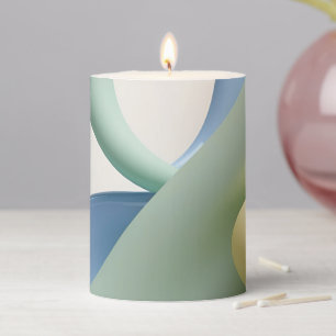 Pillar candle in stylish abstract graphic