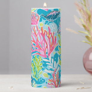 Pillar candle in stylish graphic