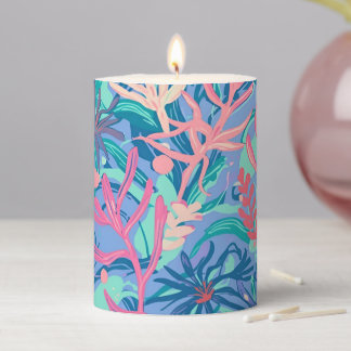 Pillar candle in stylish graphic