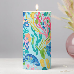 Pillar candle in stylish graphic
