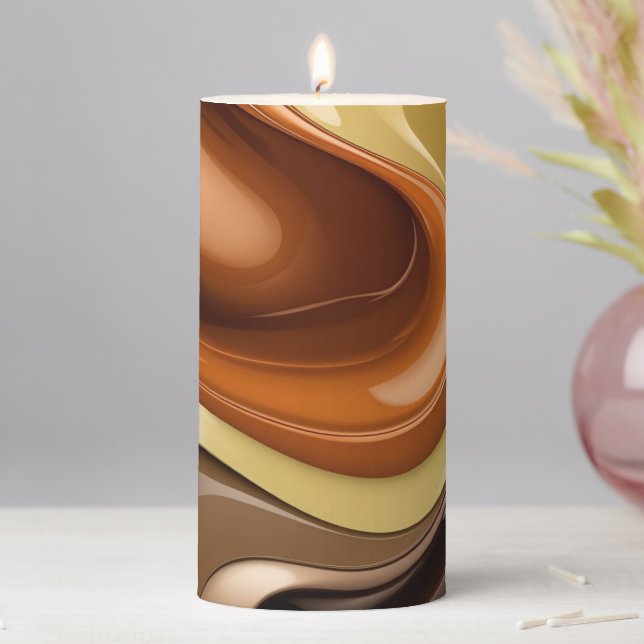 Pillar candle in stylish graphic (In Situ)
