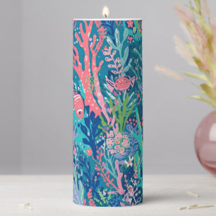 Pillar candle in stylish graphic