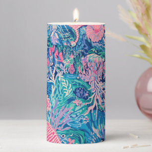 Pillar candle in stylish graphic