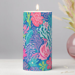 Pillar candle in stylish graphic