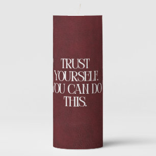 Pillar Candle - Motivational Burgundy Decor