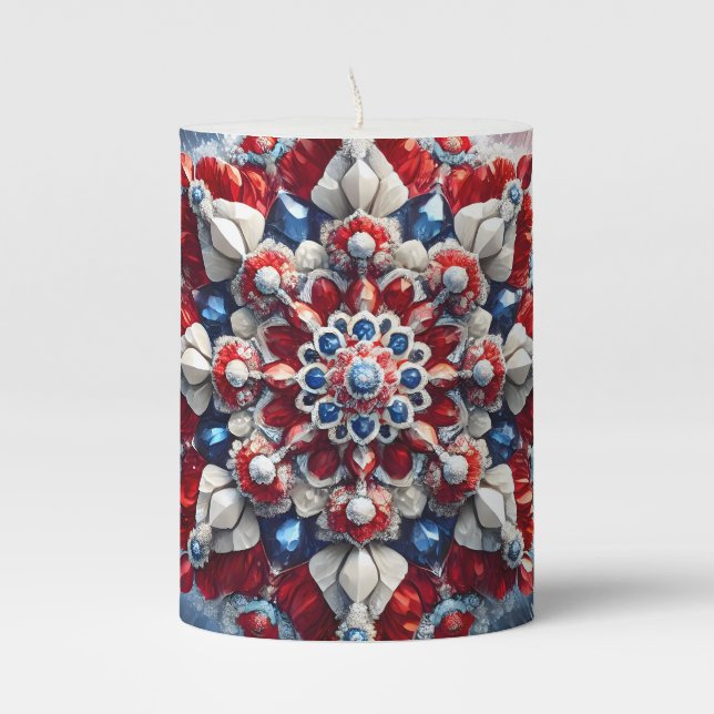 Pillar Candle Norwegian colors design (Front)