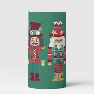 Pillar Candle Nutcrackers Christmas 