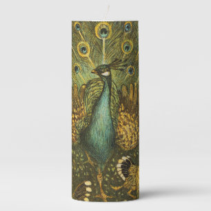 Pillar Candle Pauw met kippen, Theo van Hoytema